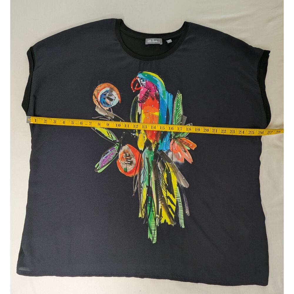 Ulla Popken Artistic Parrot Tee - Embellished Oversized Statement Top USA 16/18 - Picture 6 of 13